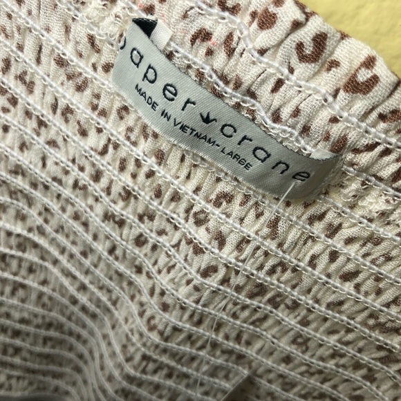 Paper crane animal print flowy crop top size L - Picture 5 of 8